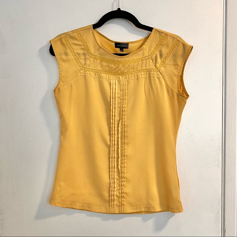 The Limited mustard gold yellow blouse